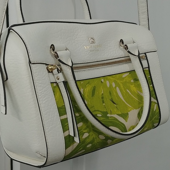 Kate Spade White and Green Satchel - Picture 8 of 12